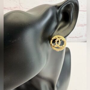 Chanel Crystal & Pearl Stud Earrings Limited Edition